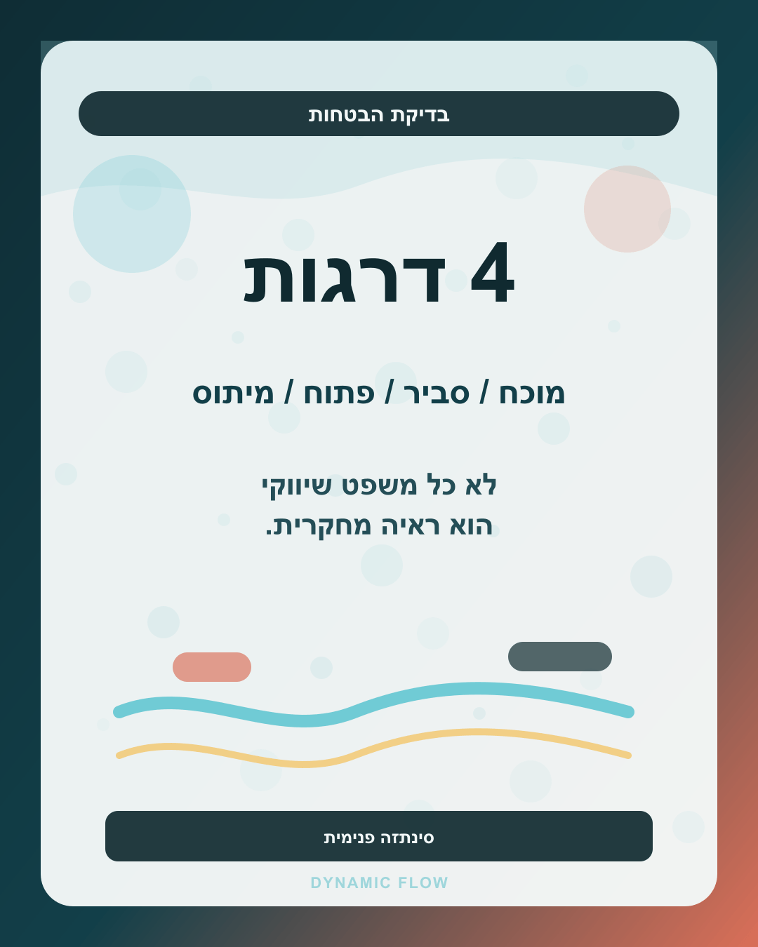 ארבע דרגות לבדיקת הבטחות על שחייה והתפתחות